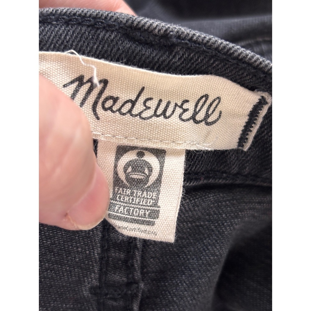 Madewell Womens High-Rise Slim Crop Boyjean 26P Black Raw Hem Minimalist AA923 - Picture 7 of 10